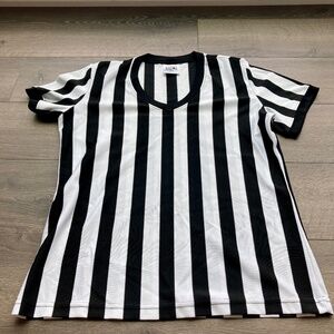 Dicks Sporting Goods Shirt Unisex Black White Stripes Referee Uniform Size Small